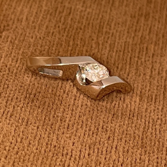 Solid 14K White Gold 1/4CT Round Cut Diamond Solitaire Designer SIRENA Pendant - Picture 6 of 14